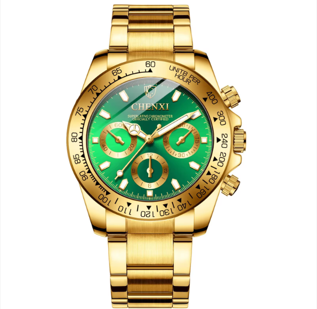 Elegant Golden Steel Watch - Water & Scratch Resistant